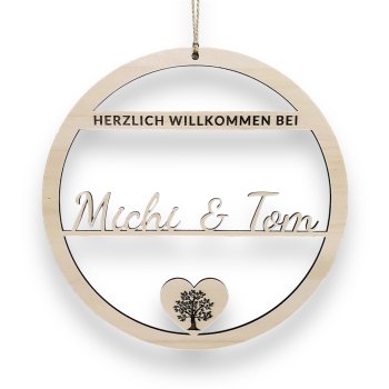 Türkranz personalisiert aus Holz - Vornamen