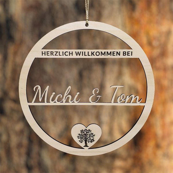 Türkranz personalisiert aus Holz - Vornamen