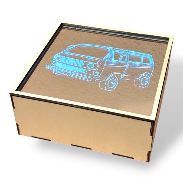 Spiegelbox mit LED-Beleuchtung und Wunschbild