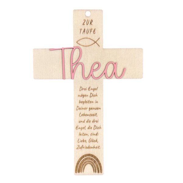 Kreuz zur Taufe personalisiert