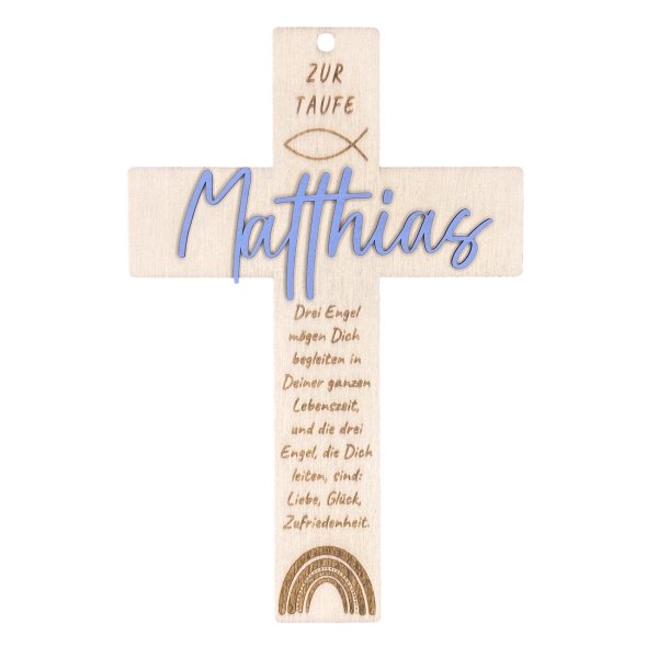 Kreuz zur Taufe personalisiert