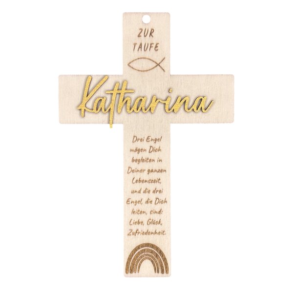 Kreuz zur Taufe personalisiert