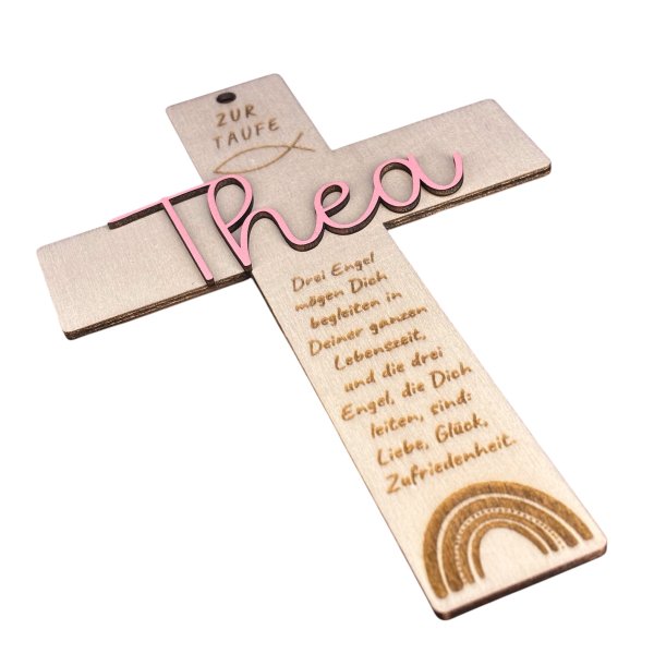 Kreuz zur Taufe personalisiert