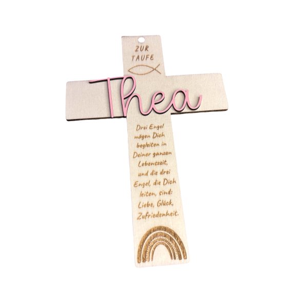 Kreuz zur Taufe personalisiert